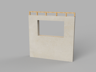 Stage 3: Completed hempcrete wall with lime solid plaster